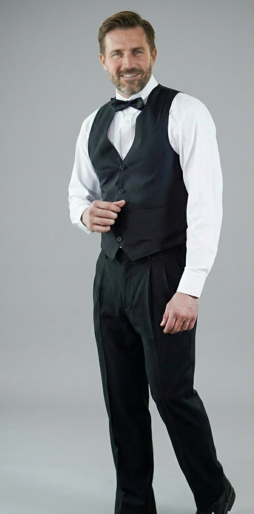 Combo 3004 Camisa Oxford + Pantalón + Chaleco + Corbatin