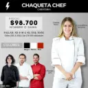 200 Chaqueta Chef Gabardina 3/4