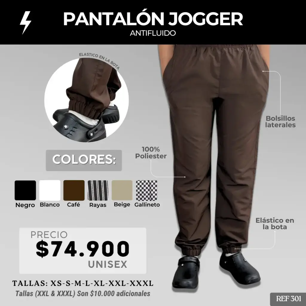 301 Pantalón Antifluido Jogger Unisex