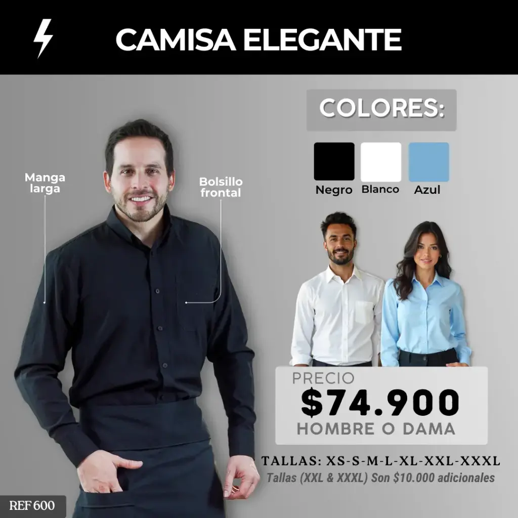 R-600 Camisa Formal Manga Larga  