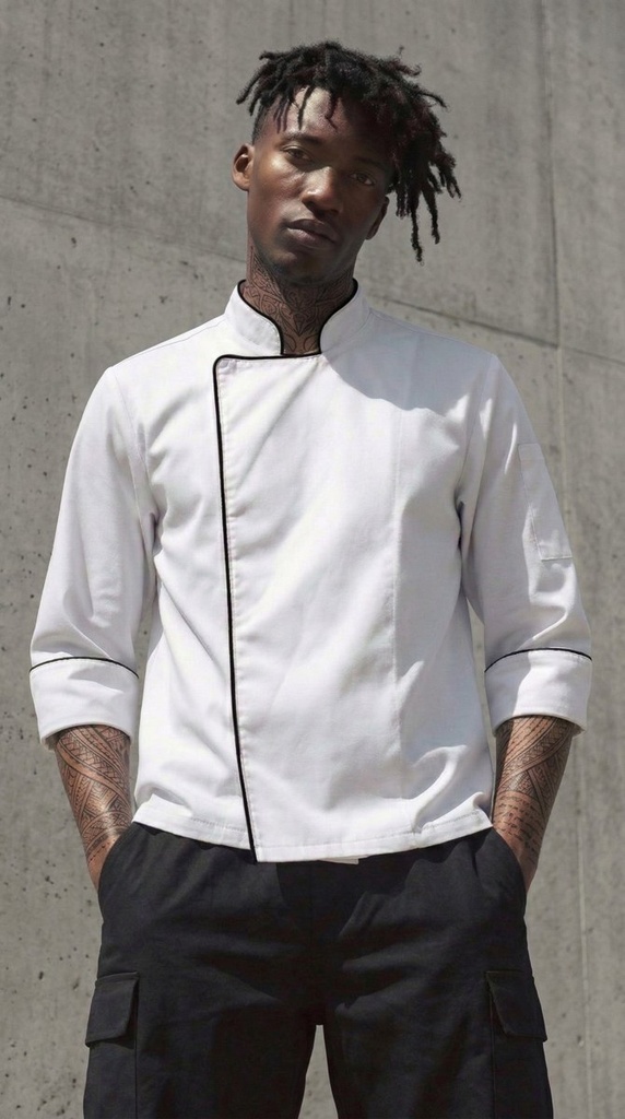 T-200 Chaqueta Chef Gabardina  Manga 3/4