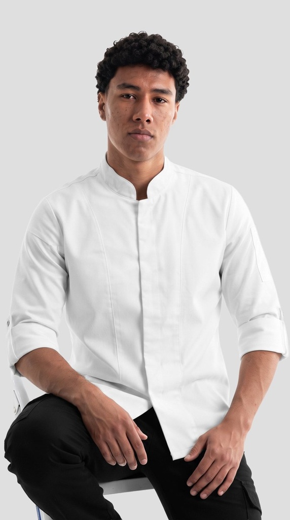 T-206 Camisa Chef Gabardina  Manga 3/4 