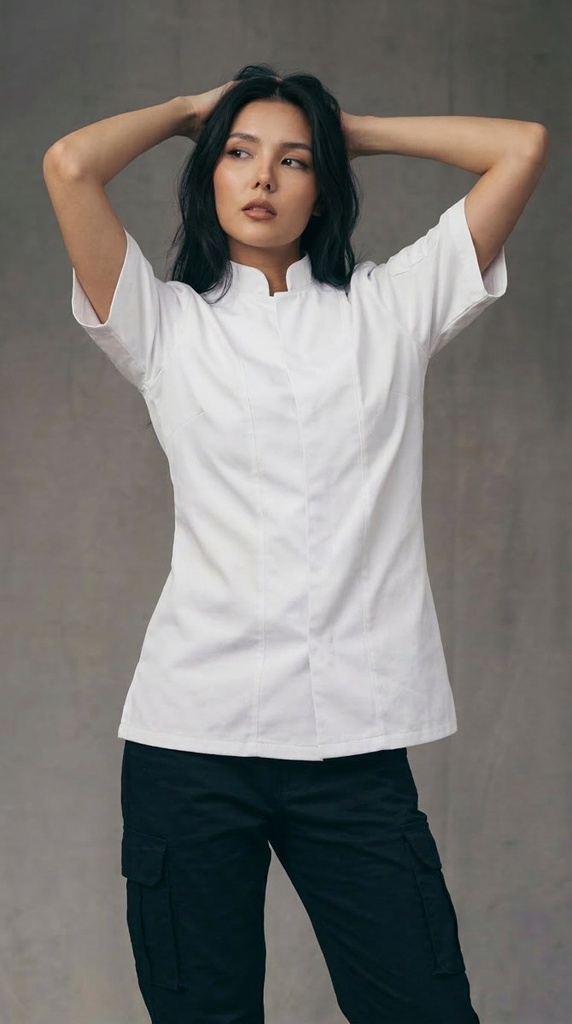 T-210 Camisa Chef Gabardina Manga Corta