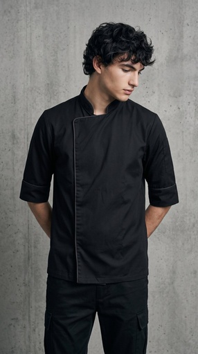 [T-200-] T-200 Chaqueta Chef Gabardina  Manga 3/4