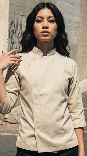 [T-201-] T-201 Chaqueta Chef Gabardina  Unisex Manga 3/4  