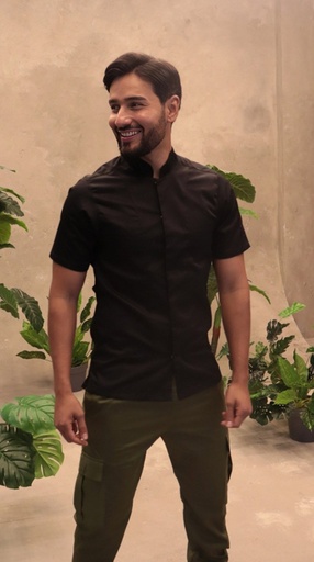 [T-210-] T-210 Camisa Chef Gabardina Manga Corta