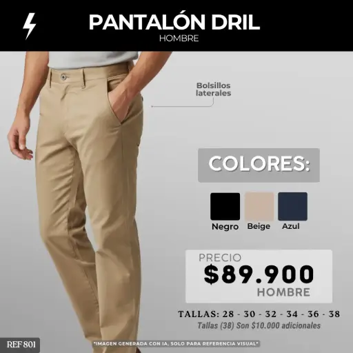 [801-] 801 Pantalón Dril
