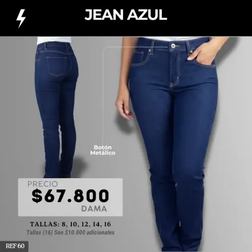 [61-] 61 Pantalones en Jean Azul