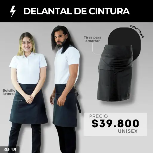 [401-] 401 Delantal Media Cintura 