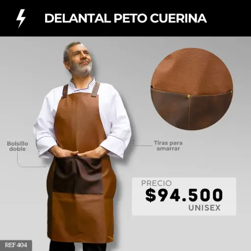 [404-] 404 Delantal Peto Cuerina Cafe