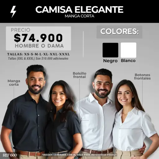 [602-] 602 Camisa Formal Manga Corta 