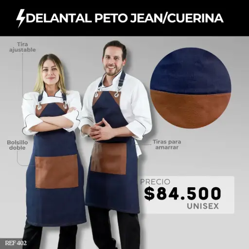 [402-] 402 Delantal Jean Cuerina